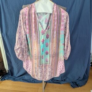 Tolani Multicolor Floral Blouse